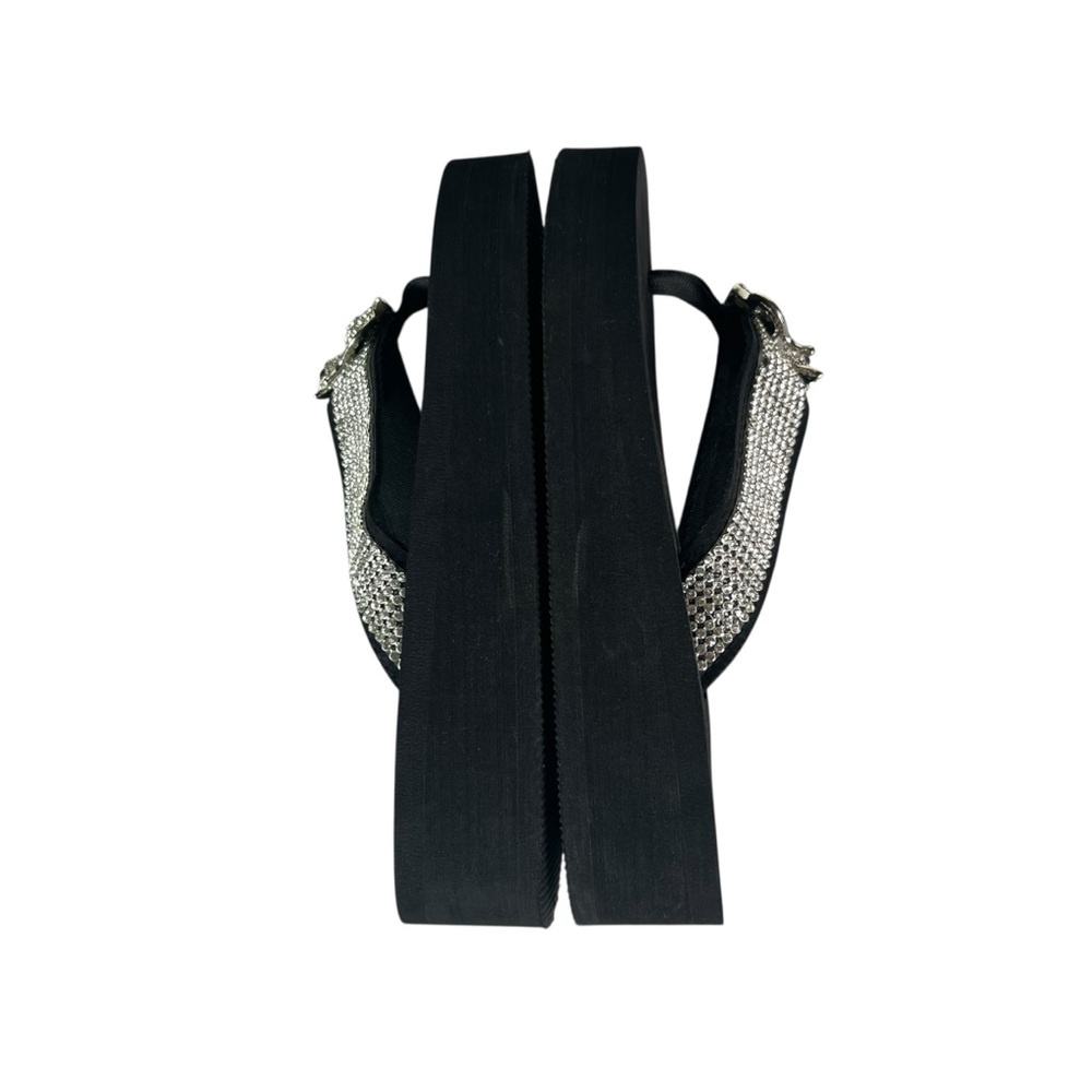 KRISTEN'S KLOSET Cat Lovers Rhinestone Slip On Wedge Flip Flop Sandals - Picture 7 of 10